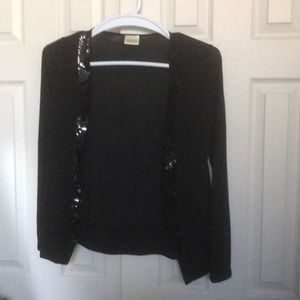 Black cardigan with sequin trim